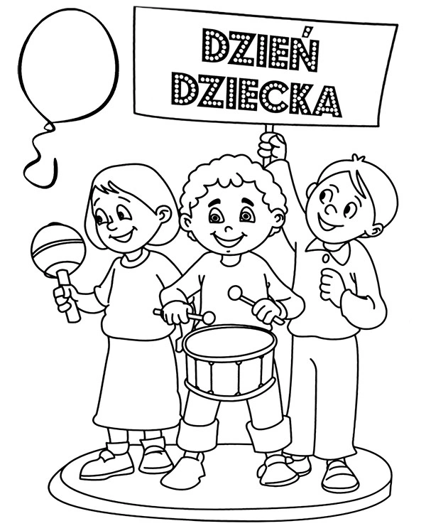 Kolorowanka dzieci dają koncert na 1 czerwca